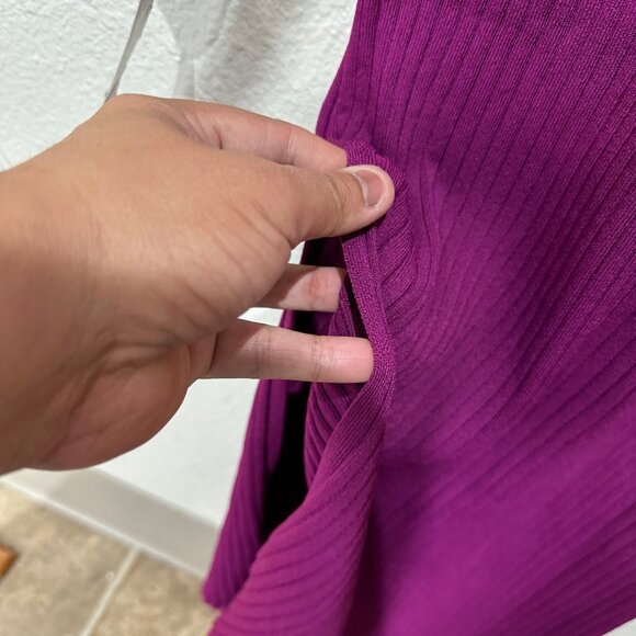 INC International Concepts Size Medium Autumn Berry Dolman Sleeve Ribbed Dress - Picture 8 of 12